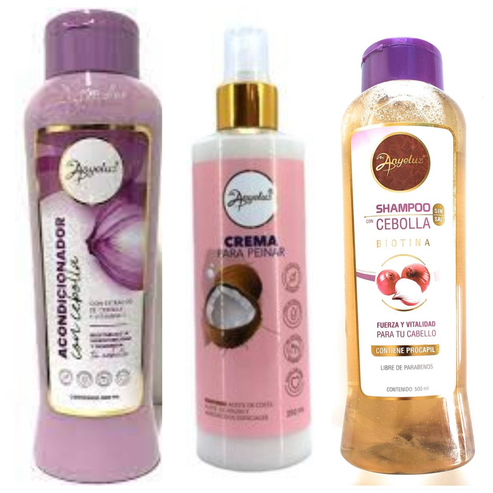Kit Shampoo Acondicionador y Crema Peinar Anyeluz